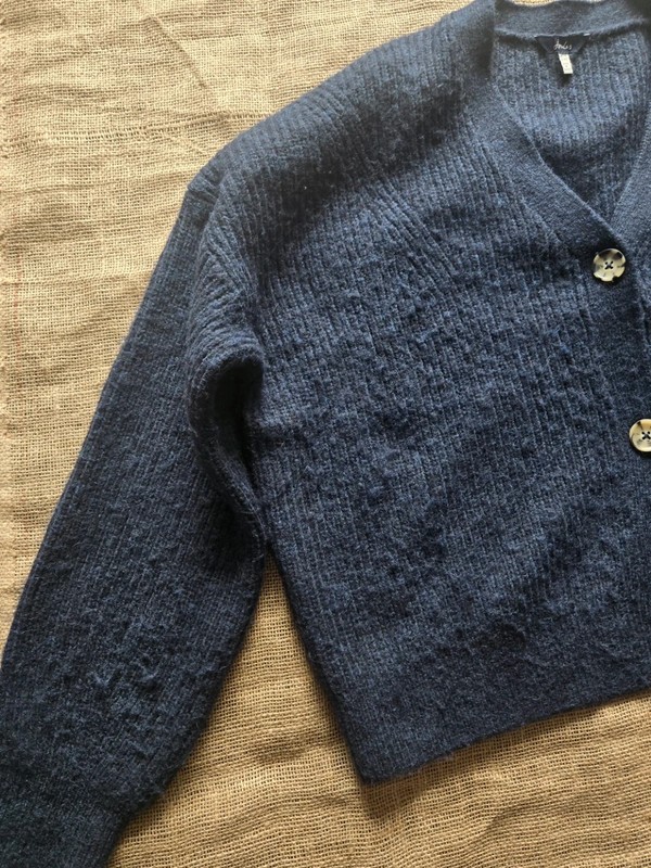 Joules “Samantha” Navy Wool Blend Cardigan | Size 14 | Cottagecore Aesthetic