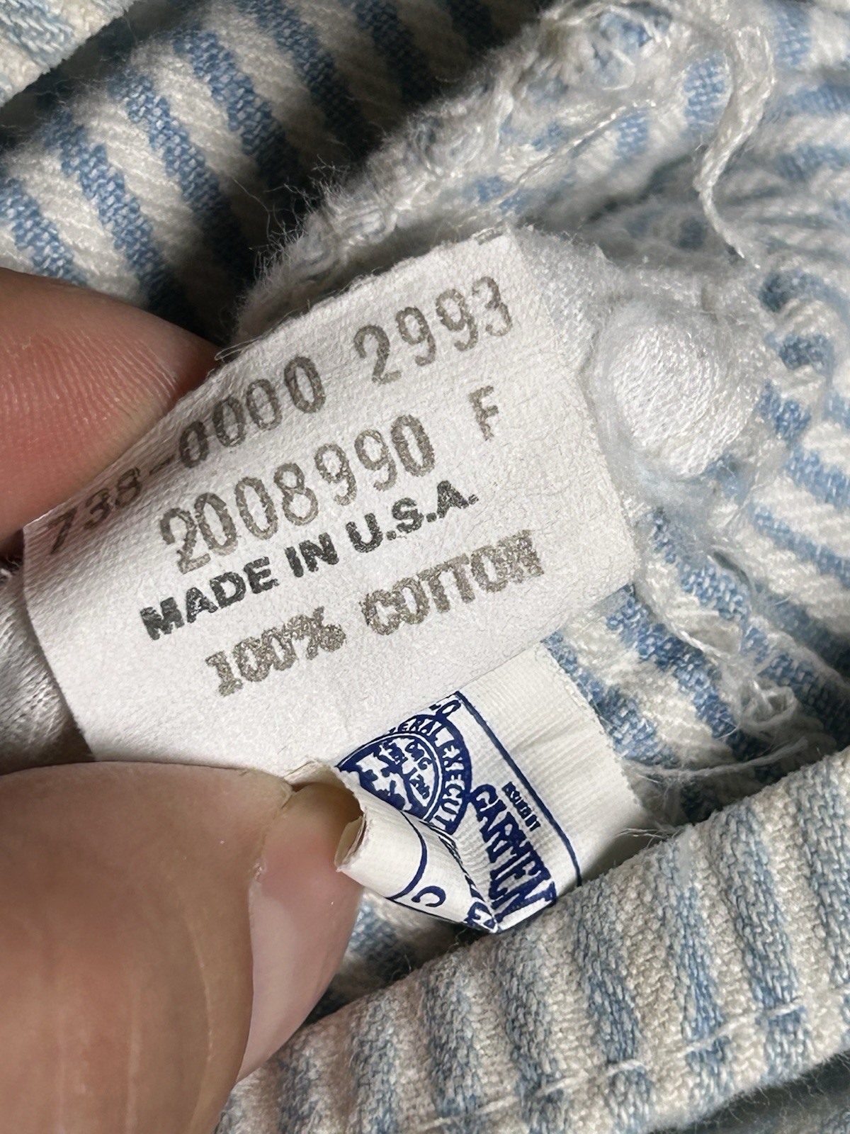 OSHKOSH B’gosh Blue White Striped Overall Shorts Size 12 months