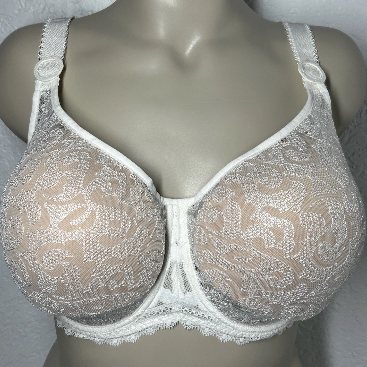 Empreinte Naturel Leia Underwire Unpadded Bra 38E White Floral Lace