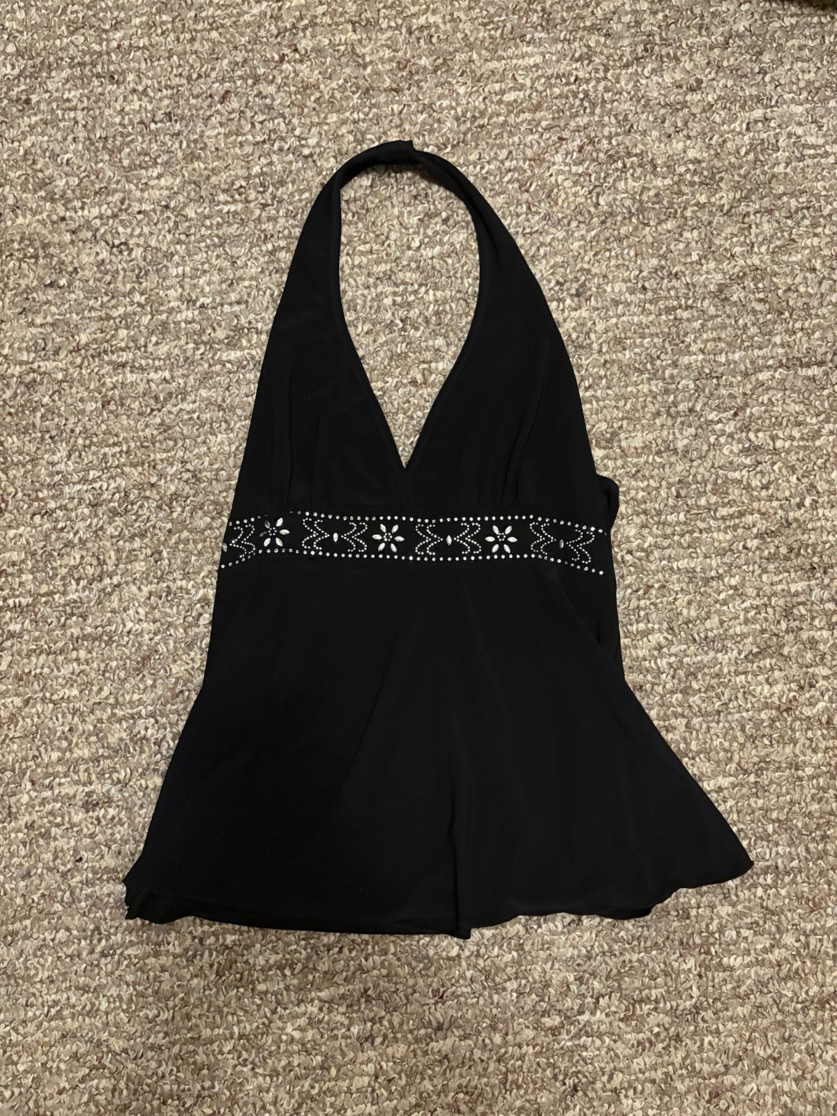 Vogue by Tip’s Black Halter Top, Women’s Regular Size M
