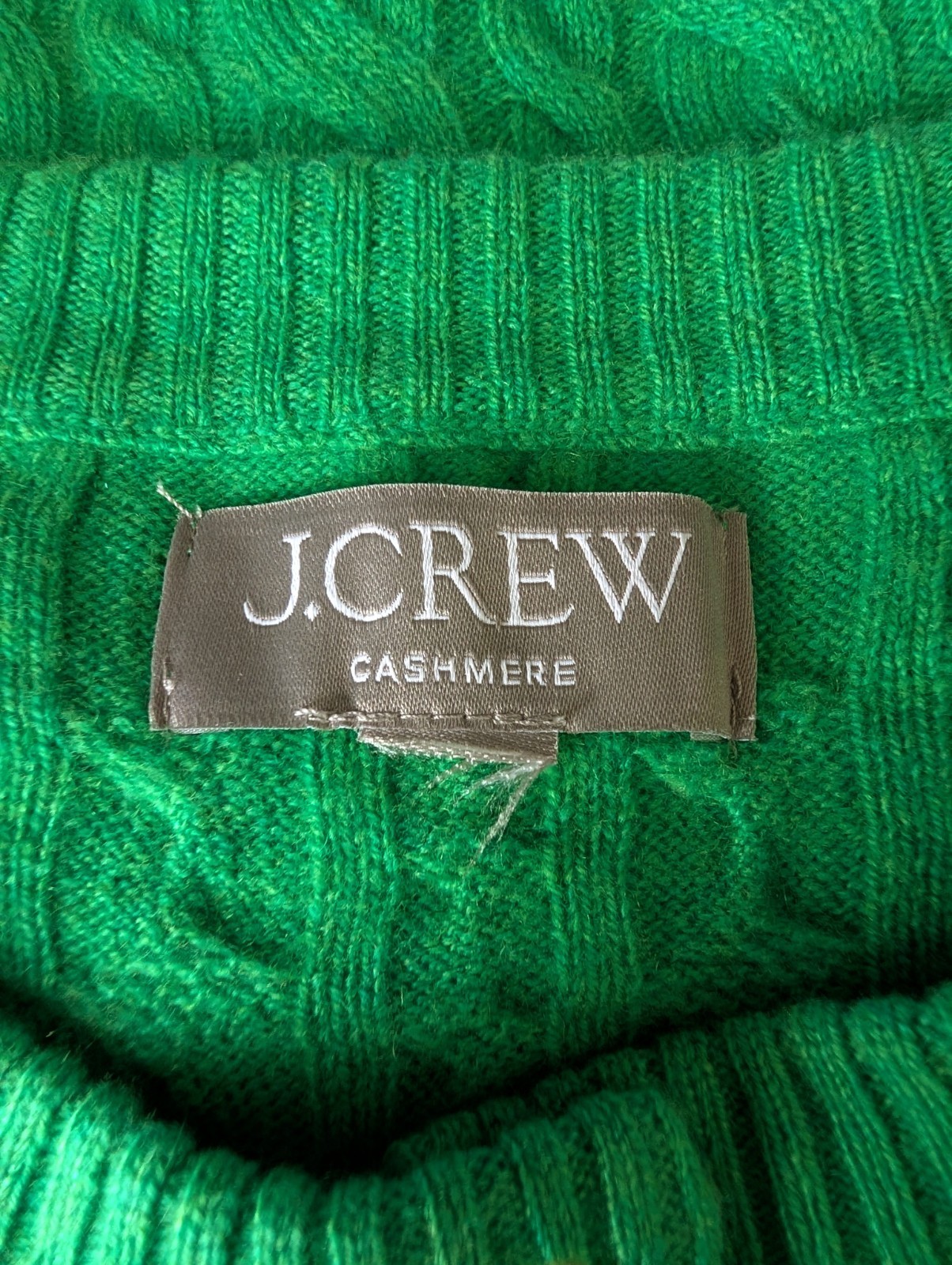 J Crew Green 100% Cashmere Cable Knit Button Cardigan Sweater Size 3X SP26