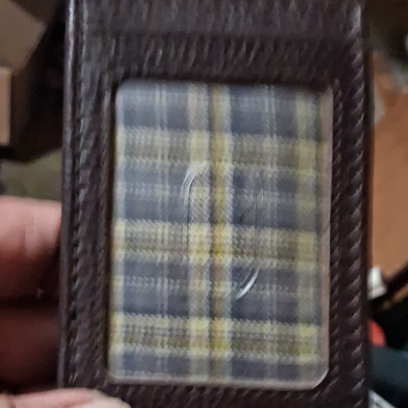 Eddie Bauer Men’s Brown Leather Badge Holder or magnetic money clip Wallet. New!