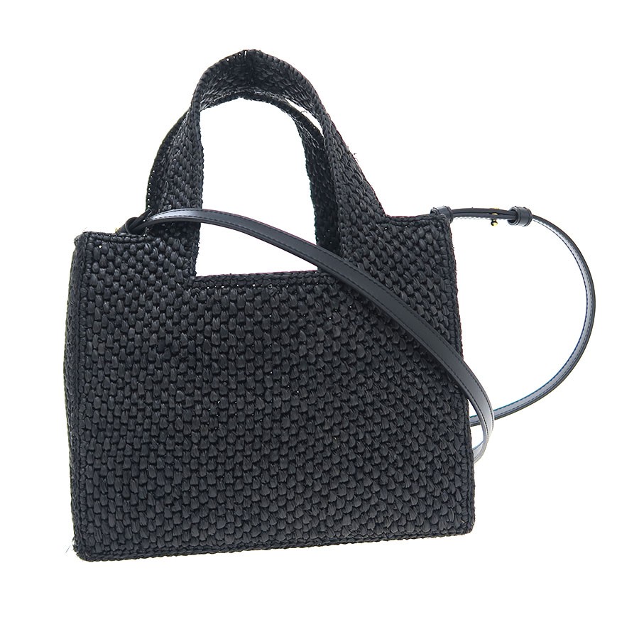Loewe Font Tote Small (Raffia) A685B59X01 Black Shoulder Bag #SAB16933