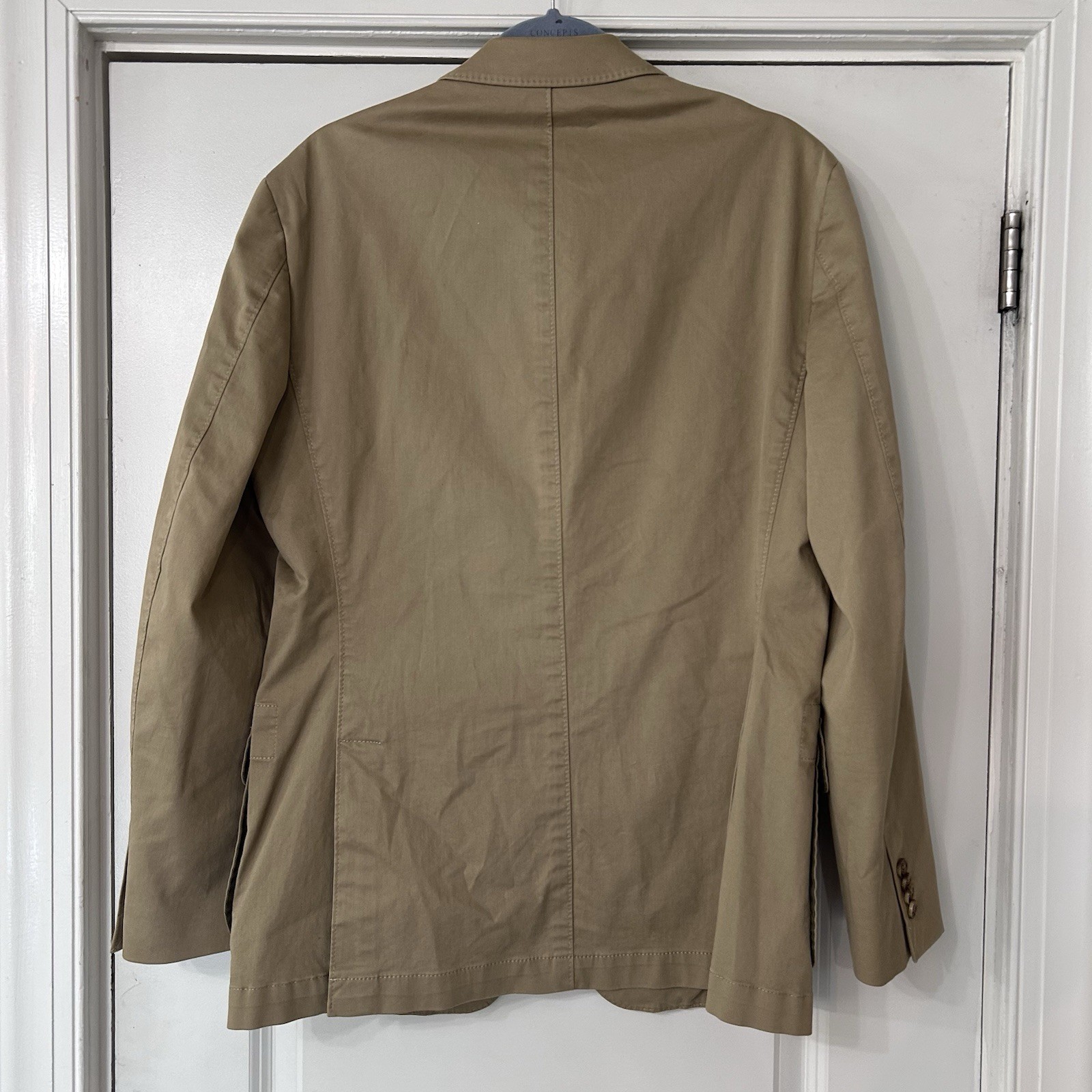 Kroon HARRISON Unstructured Summer Blazer 38R Khaki Tan Cotton Stretch Casual VG