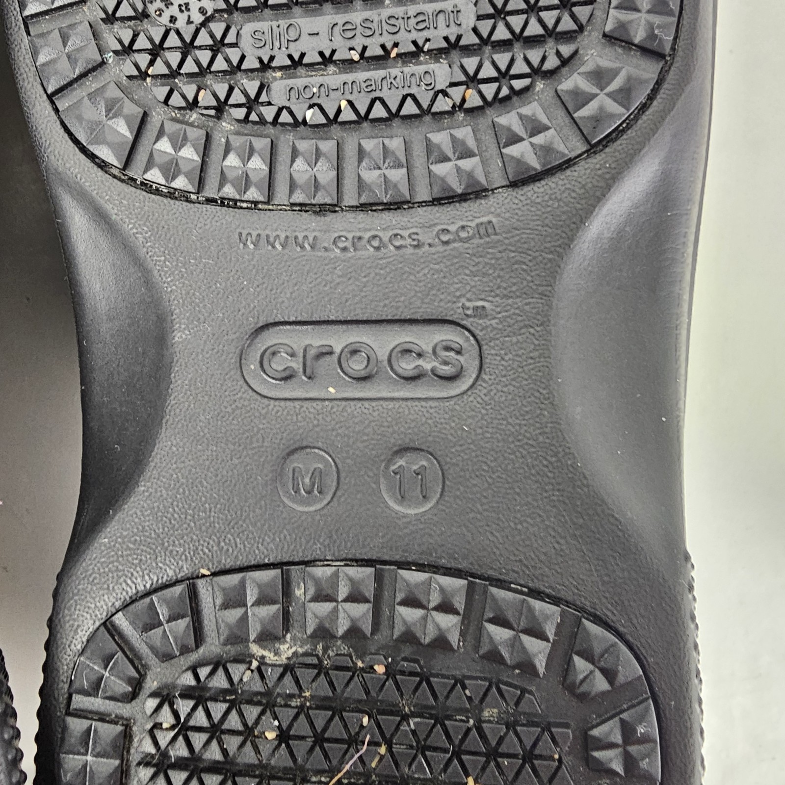 Crocs At Work On the Clock Literide Slip On Safety Shoes Black Mens Size 11
