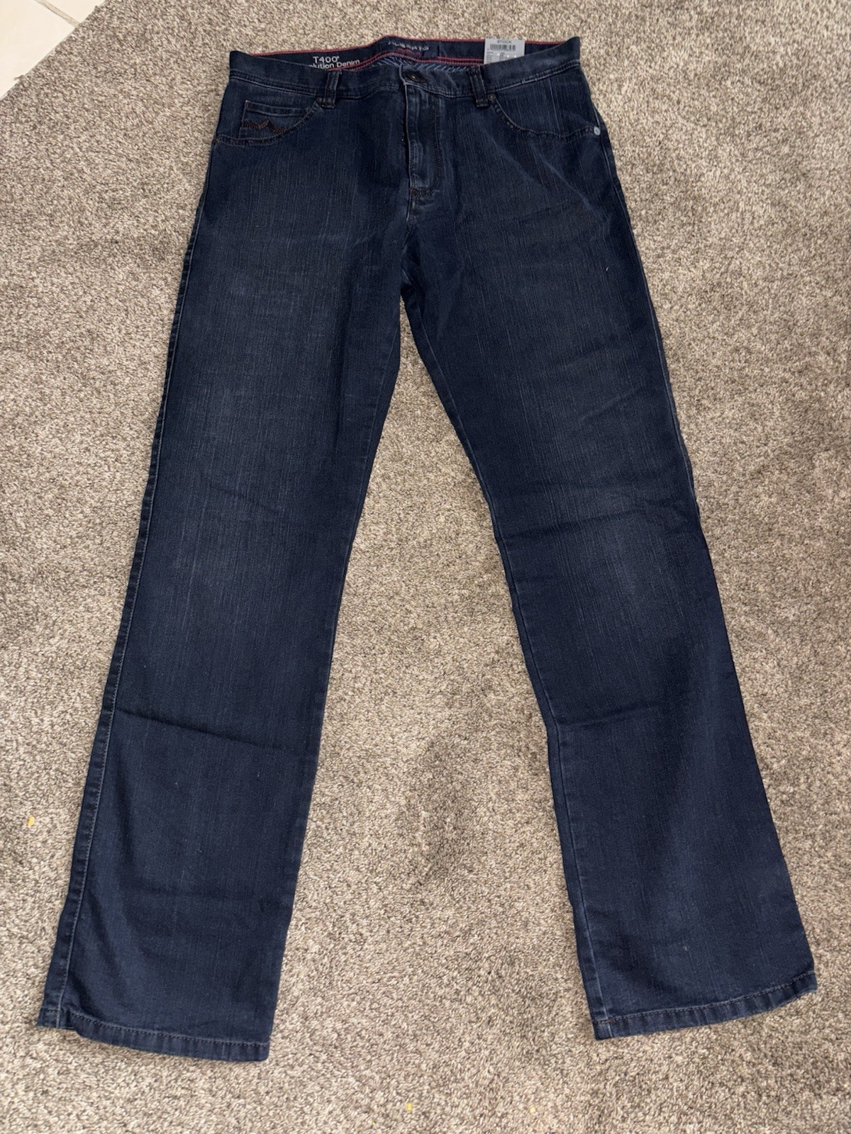 ALBERTO STONE Jeans Blue Denim Dark Wash Modern Fit Stretch Mens 34×34