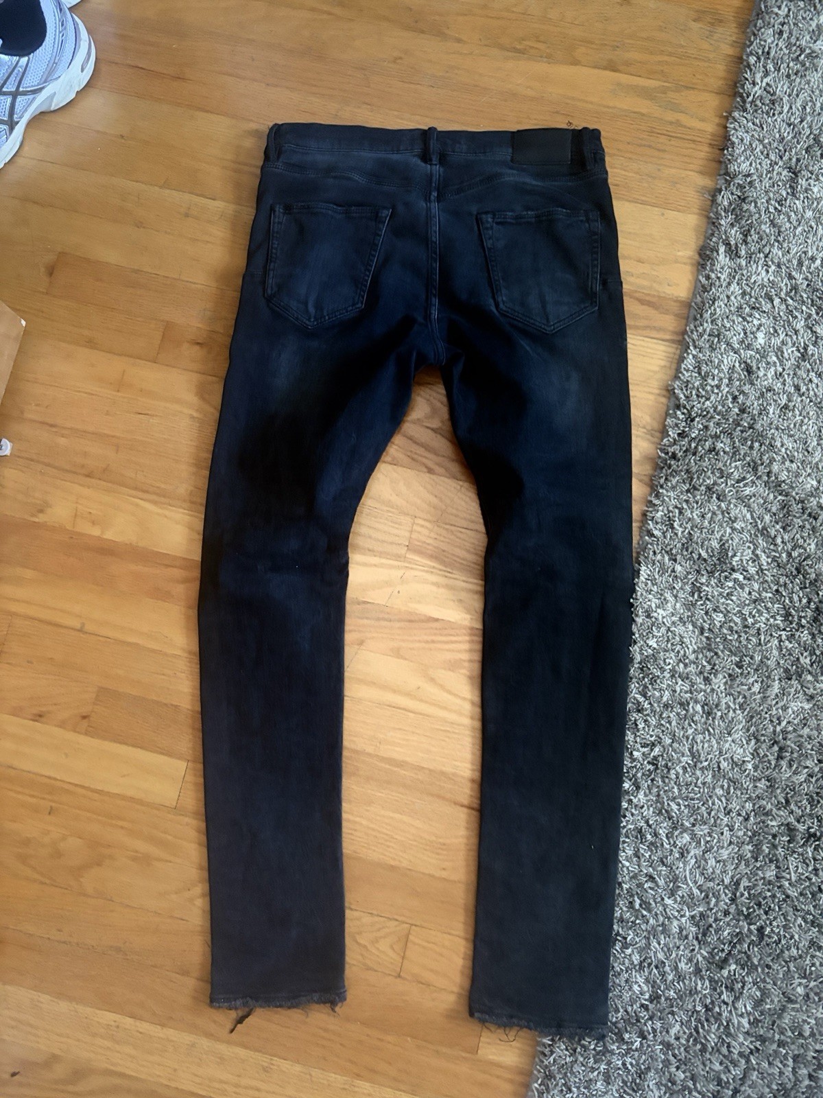 Purple Brand P001 Slim Fit Black Faded Distressed Jeans Mens Size 32 Button Fly
