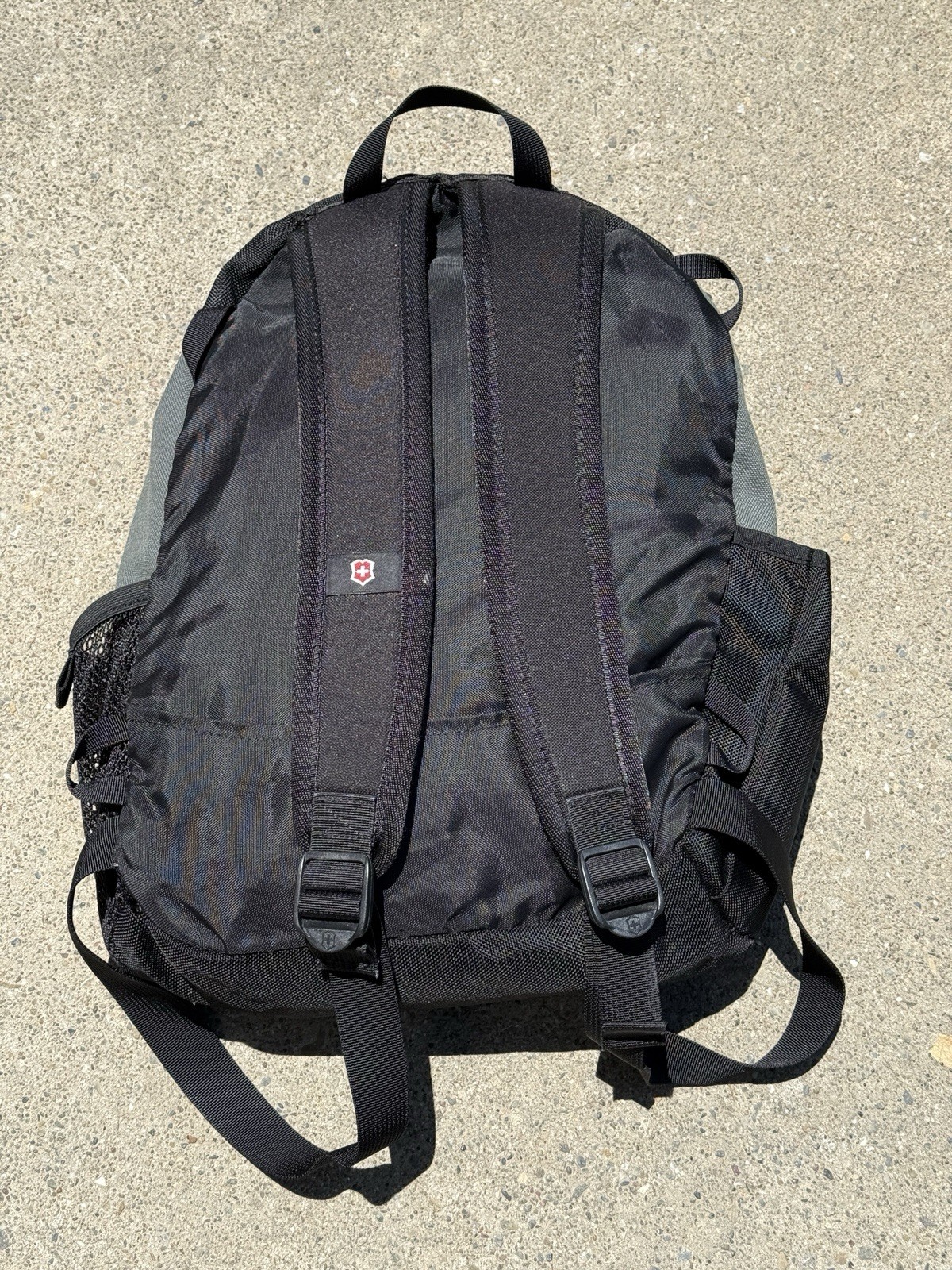 Victorinox Black/Gray Solid Backpack Daypack Zip Closure w/ Outer Pockets