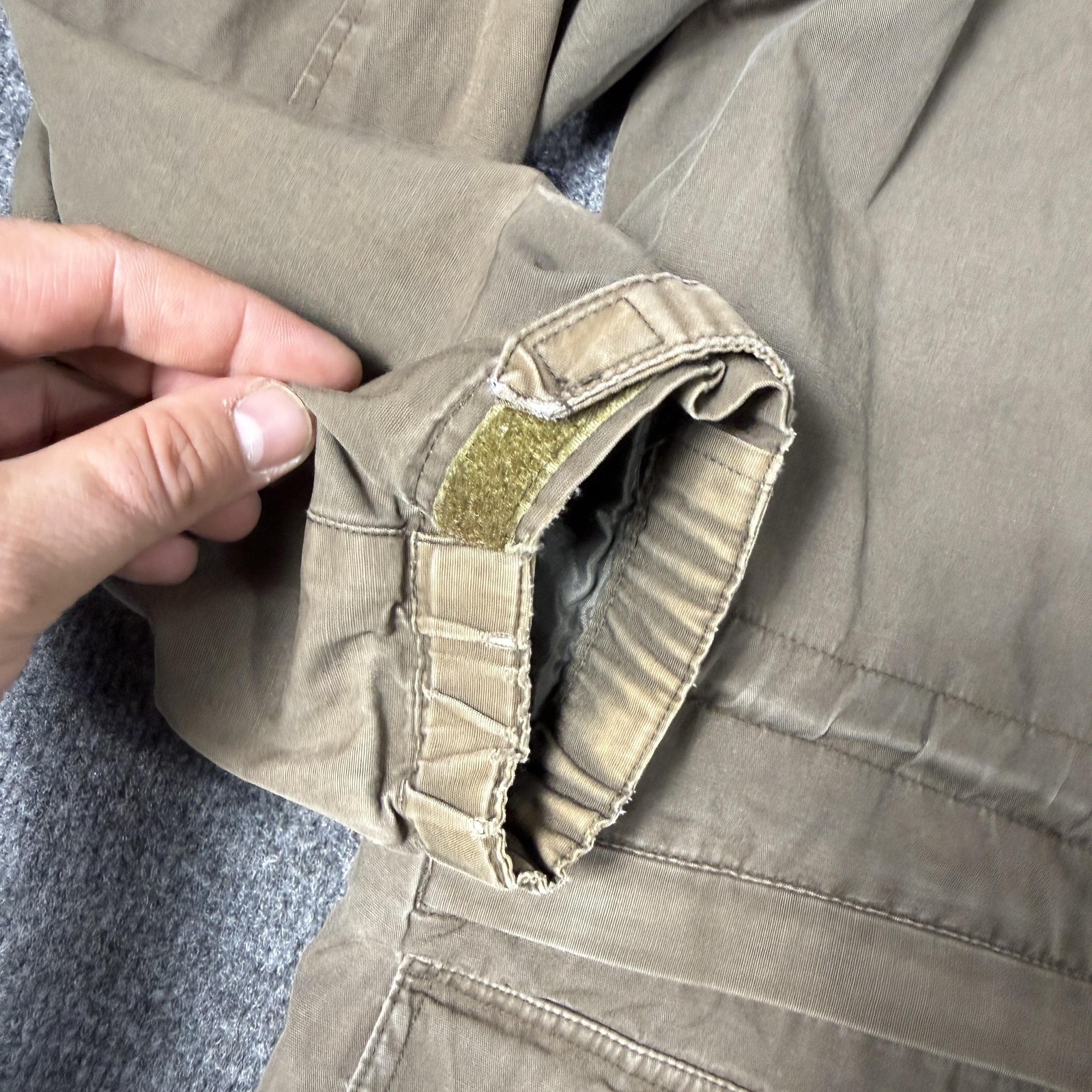 J.Crew Jacket Mens Medium Brown Canvas Military Full Zip Pockets Lined Oarsman