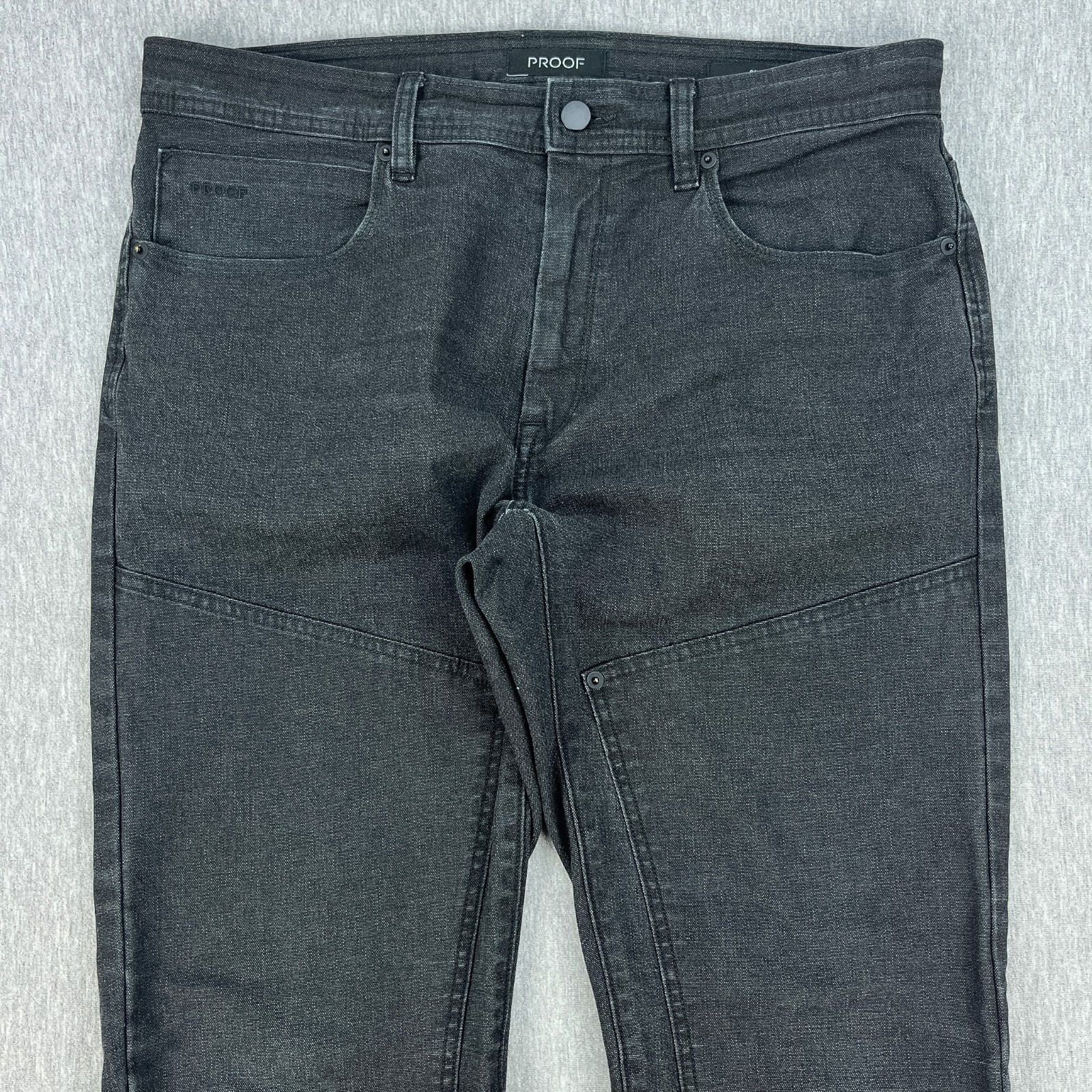 Proof Rover Double Knee Work Pant Mens 34×32 Slim Fit Gray Stretch Huckberry