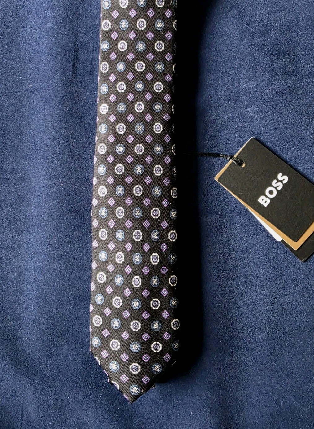 HUGO BOSS BLACK LABEL SILK SLIM TIE MADE IN ITALY BLACK #50521990-NWT