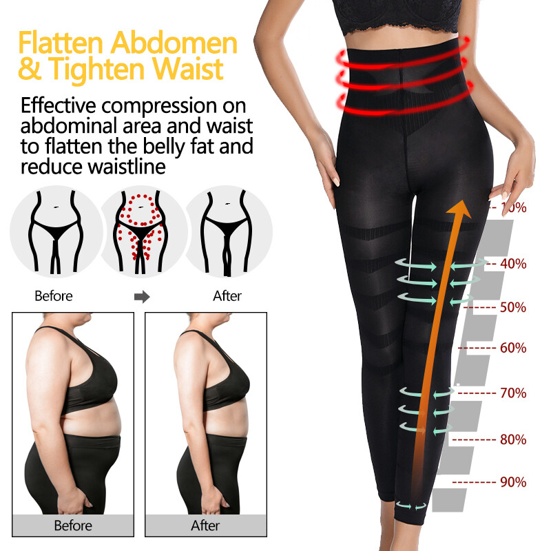 Anti Cellulite Compression Leggings Thigh Shaper High Waist Slim Pants Shapewear