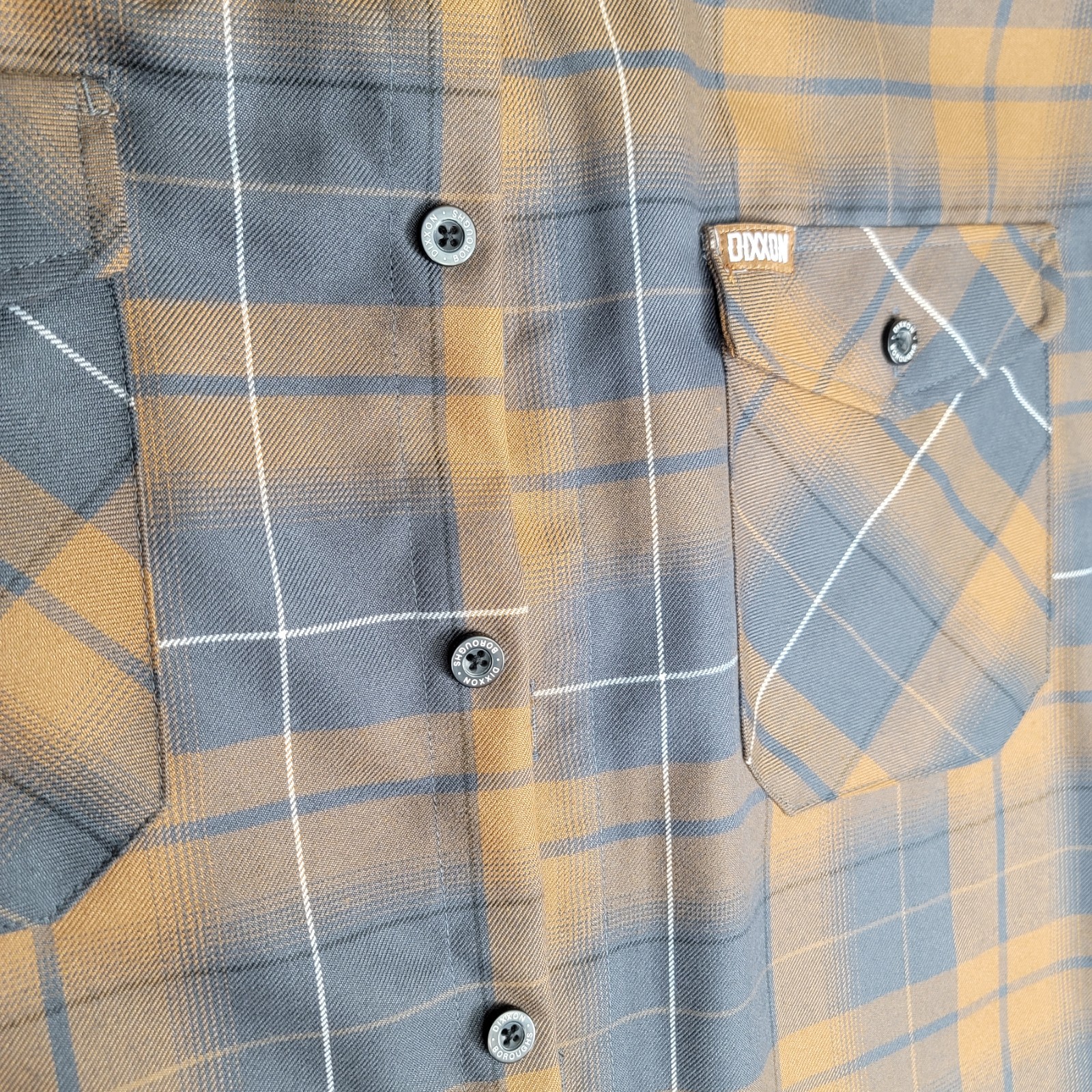 New With Tags Dixxon Flannel Boroughs Shirt 4XL Brown Gray Plaid Button Up XXXXL