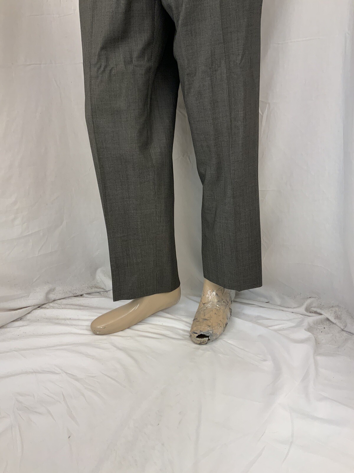 Tom James Corporate Image Pants 36×28 Gray Check Wool USA EUC YGI T1-303