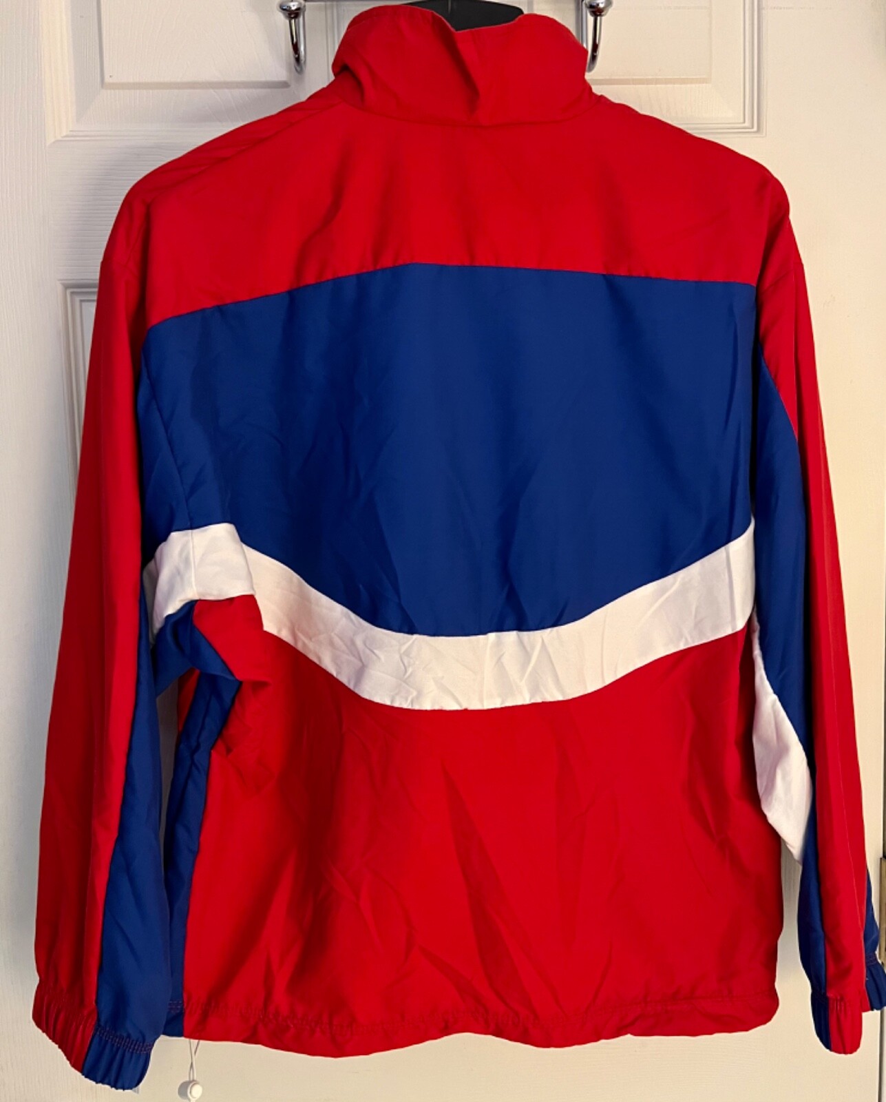 GK WARM UP PULLOVER ADULT SMALL NAVY RED WHITE MICROFIBER GYMNASTICS CHEER Sz S