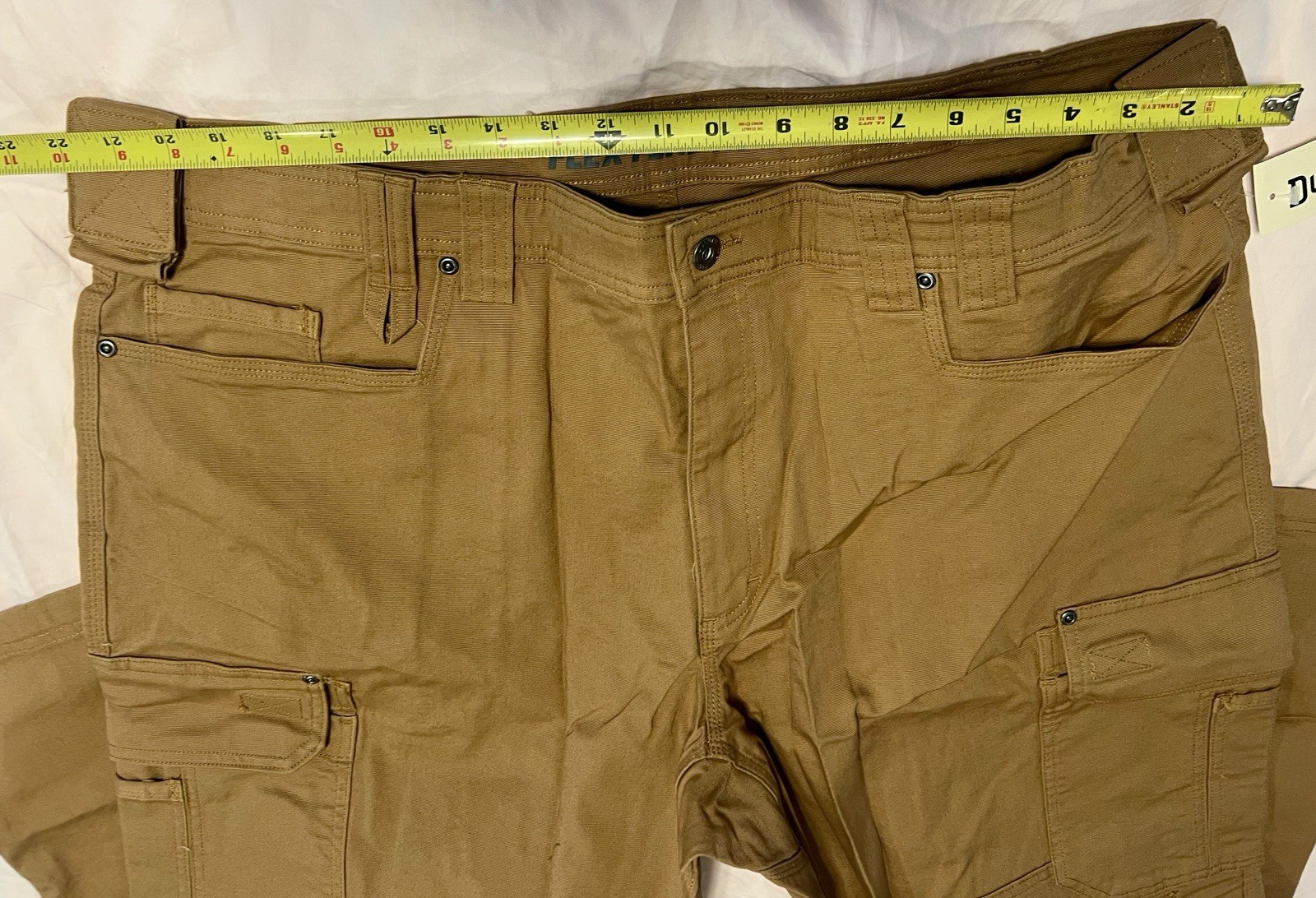 New Duluth Trading Fire Hose Ultimate Cargo Work Mens Pants 44×32 NWT Tan