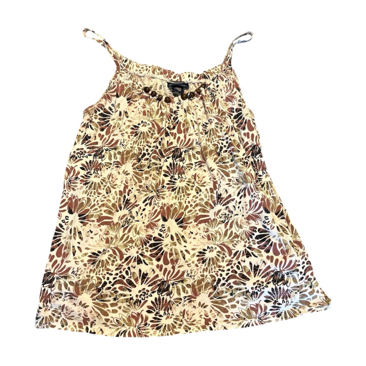New Additions Maternity Beige Brown Floral Scoop Neck Cami Women’s M/M