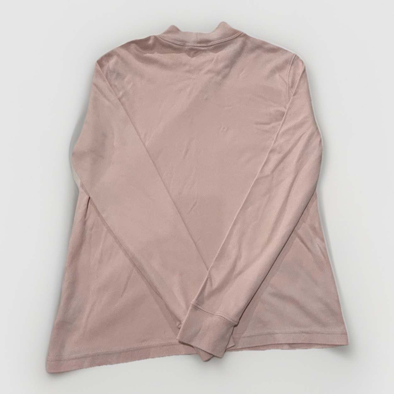 Lands End Women’s Mock Neck Top Light Pink 100% Cotton Size Small