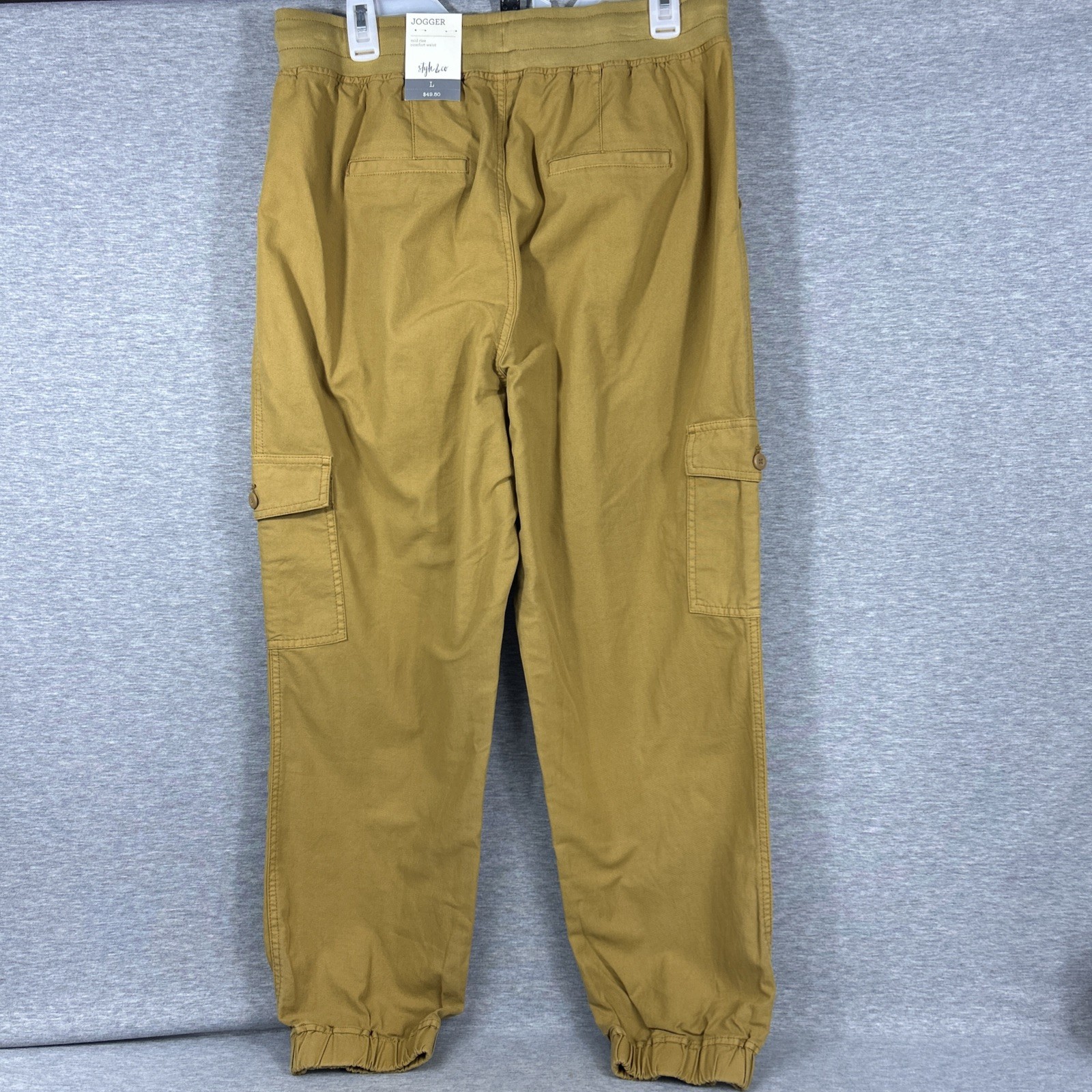Style & Co Jogger Mid-Rise Comfort Waist Size Large Barley Brown