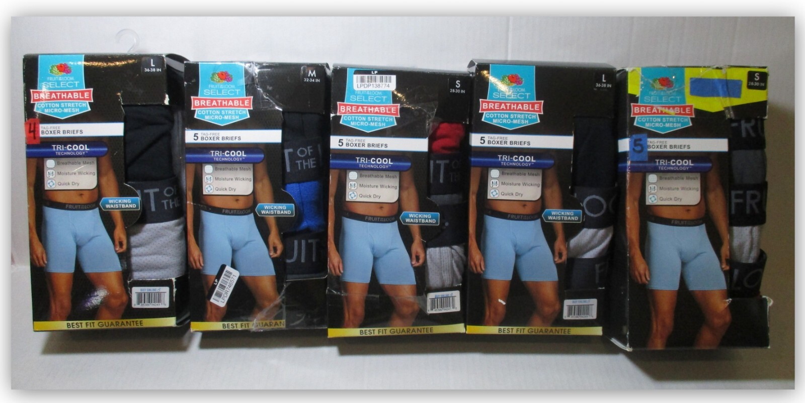 Fruit of the Loom Select Boxer briefs Breathable Tri Cool cotton stretch Choice