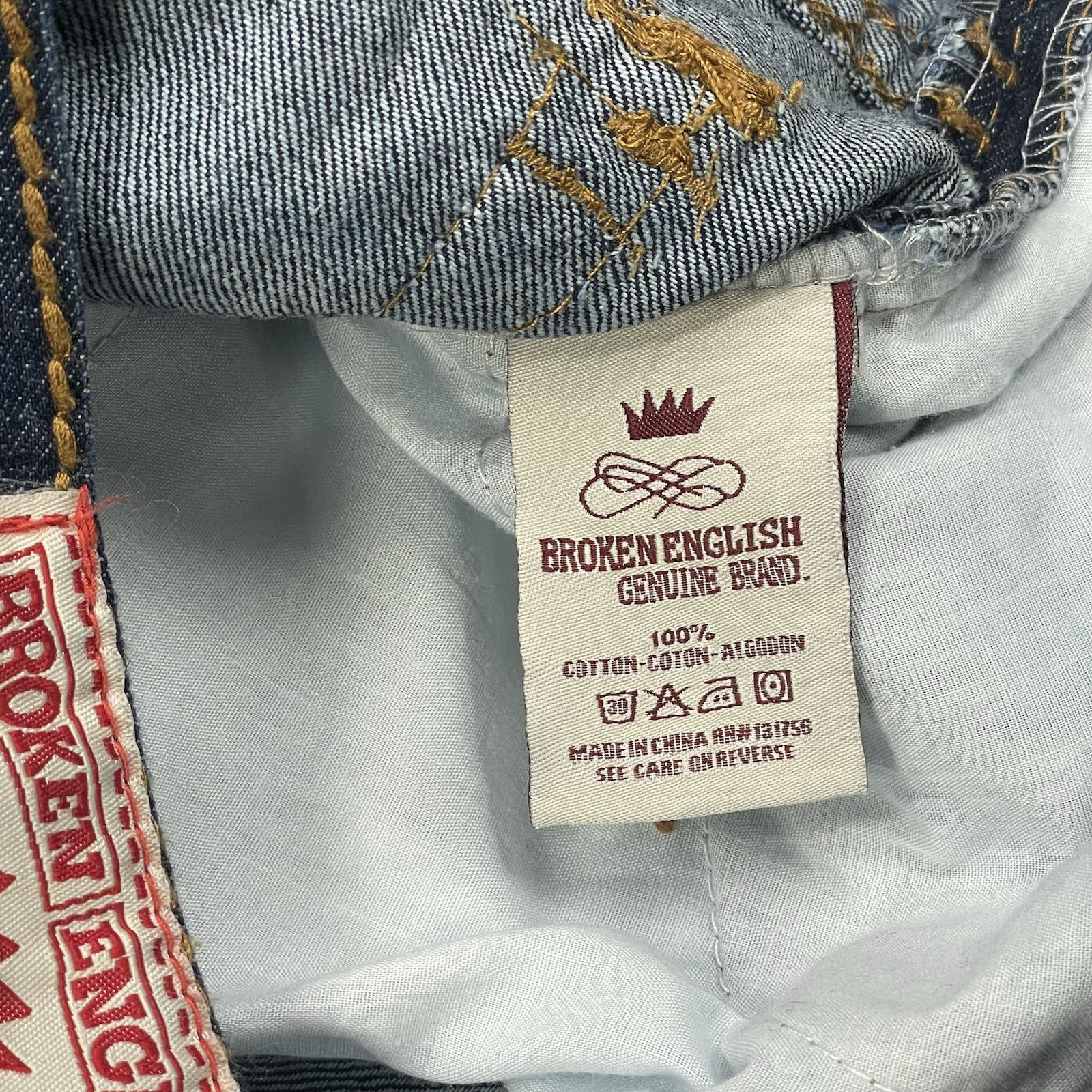 Broken English Saddle Stitch Jeans 33/32