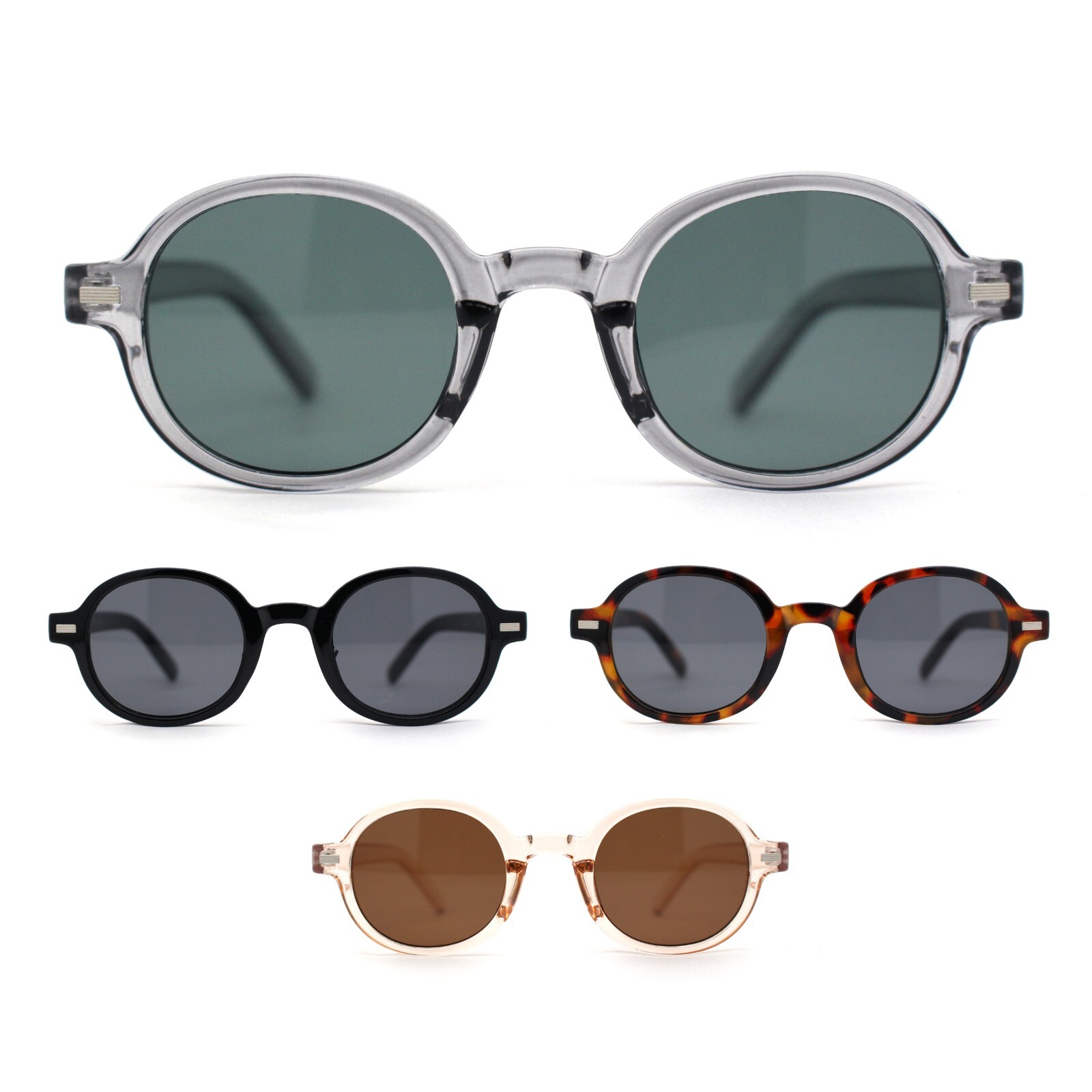 Mens Hipster Retro Vintage Style Snug Round Oval Sunglasses