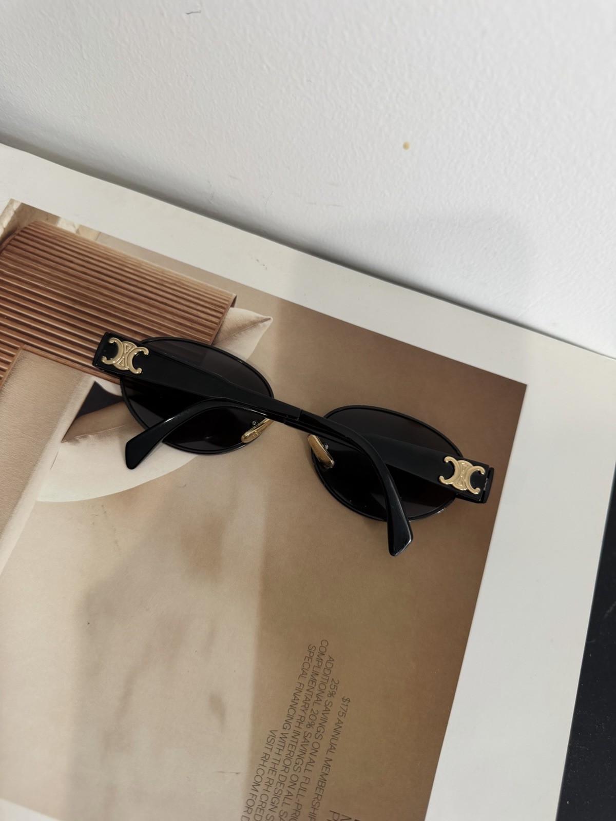 Celine Black And Gold Triomphe Metal 01 Sunglasses Authentic