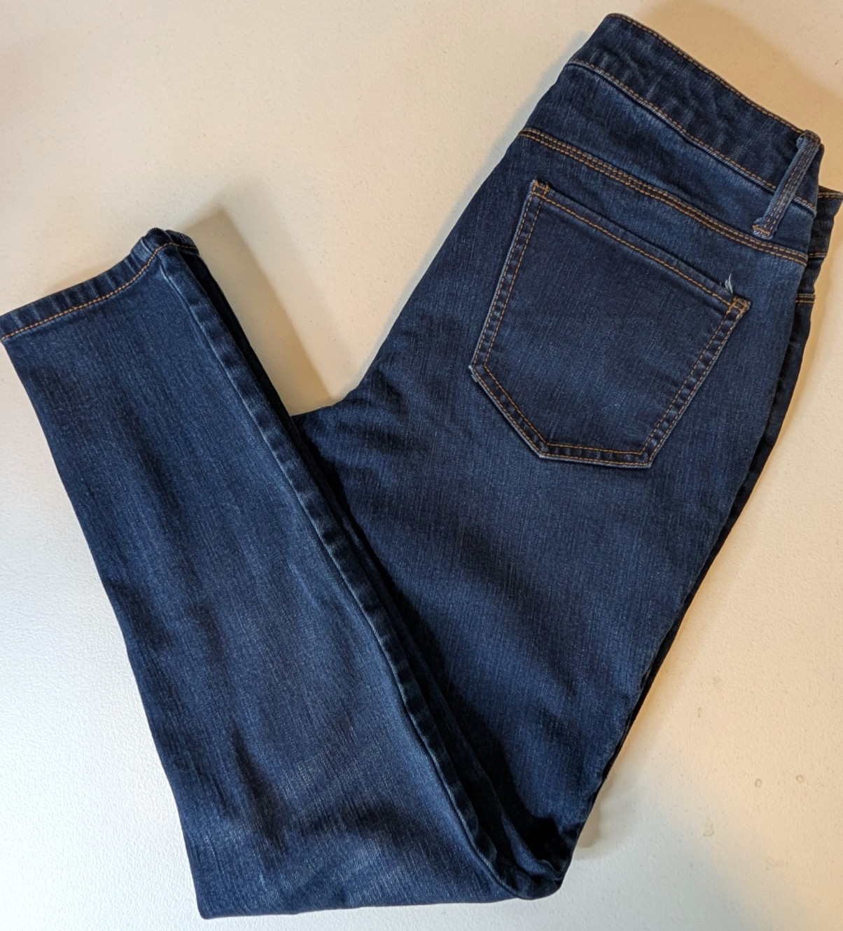Faded Glory Dark Blue Jeans Tapered Leg Women’s Size 6 Petite 5 Pocket Design