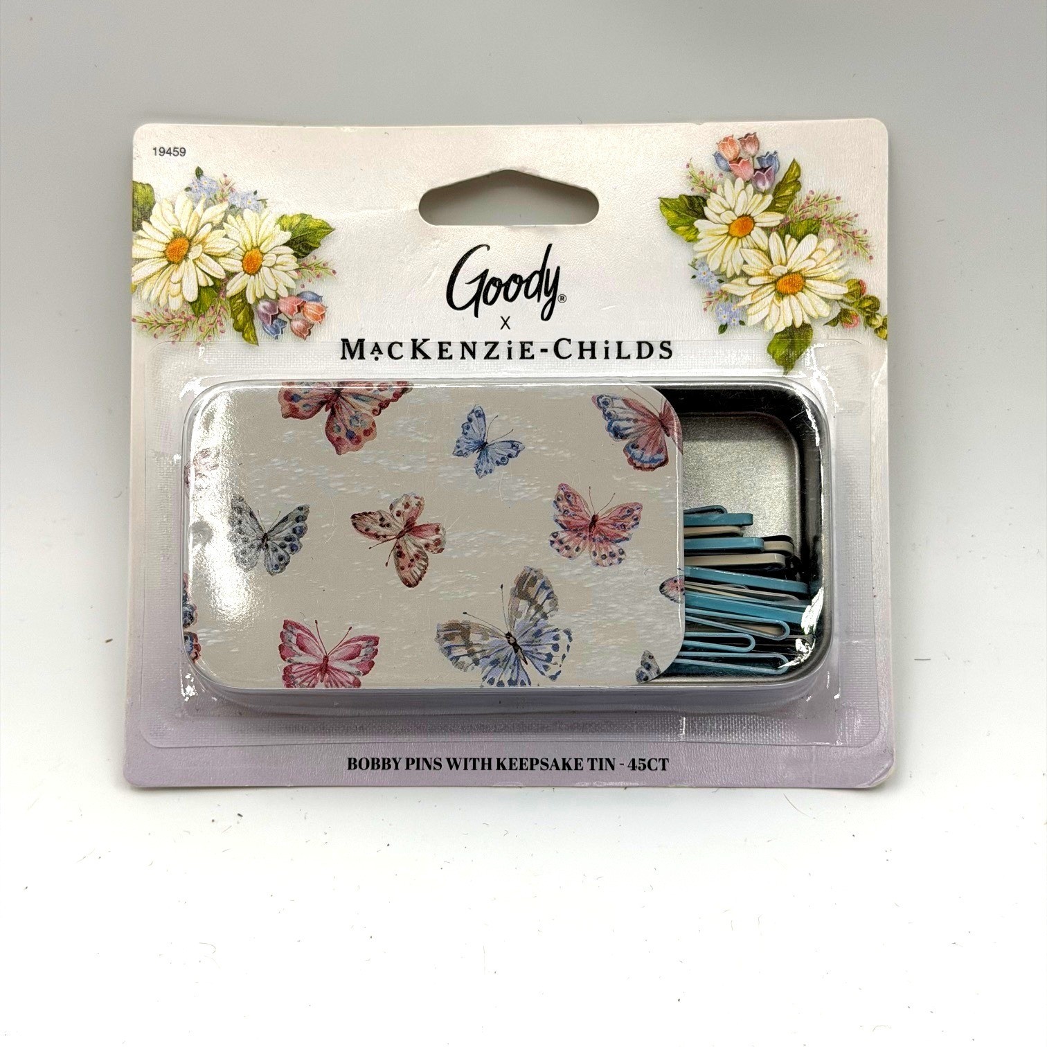 Goody x MacKenzie-Childs Bobby Pins 45ct with Butterfly Keepsake Tin 19459 NEW