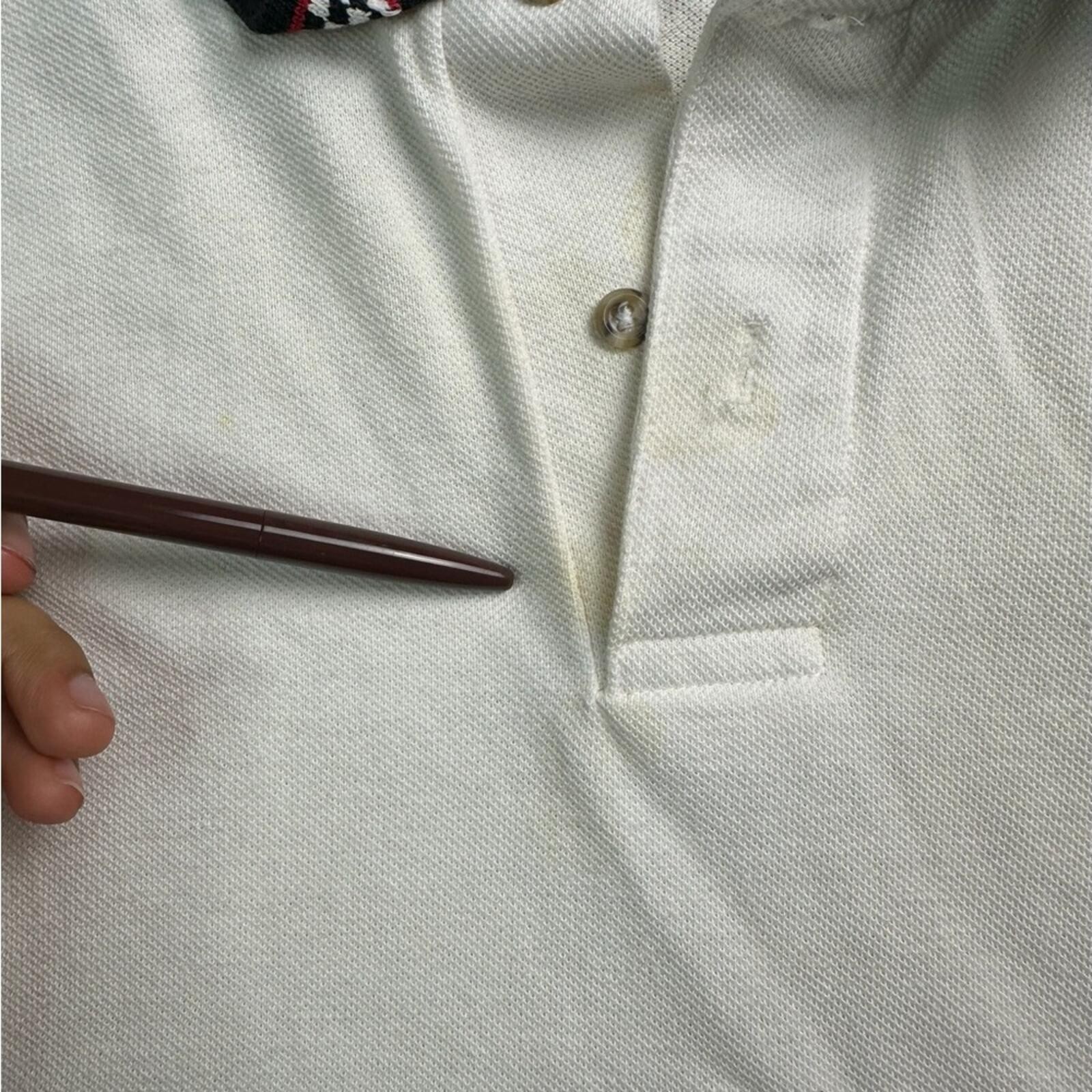 Jerzees Cream Polo with Black & Red Check Collar