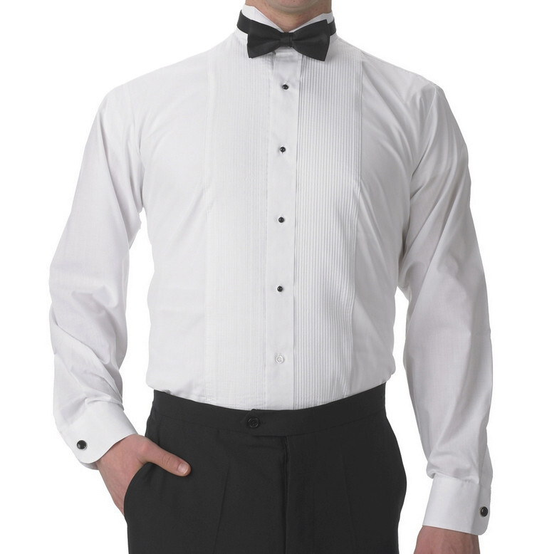 New Men’s White Tuxedo Shirt Pintuck Pleated Front Wing Collar 4XL 20-20.5 33