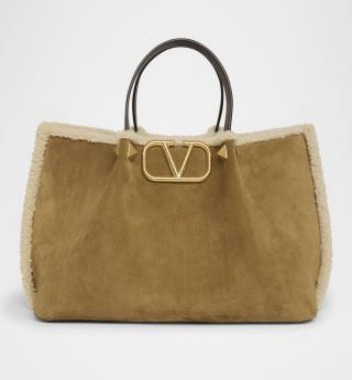 Valentino Garavani Medium Suede Shopping with Shearling Lining. Original $3,700