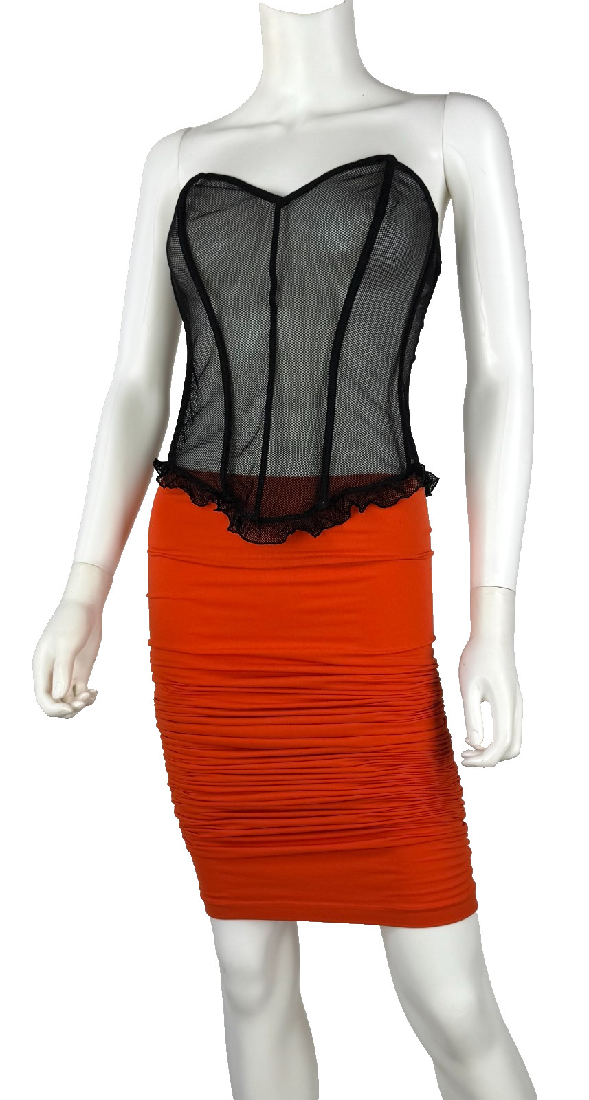 La Perla 36 US 90 FR 3 IT BIack Sheer Bustier Mesh Lace Lingerie Boning Auth