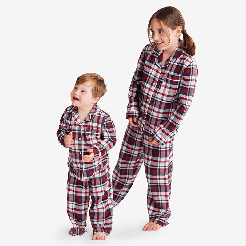 Family Flannel Kid’s Button-Down Pajama Set