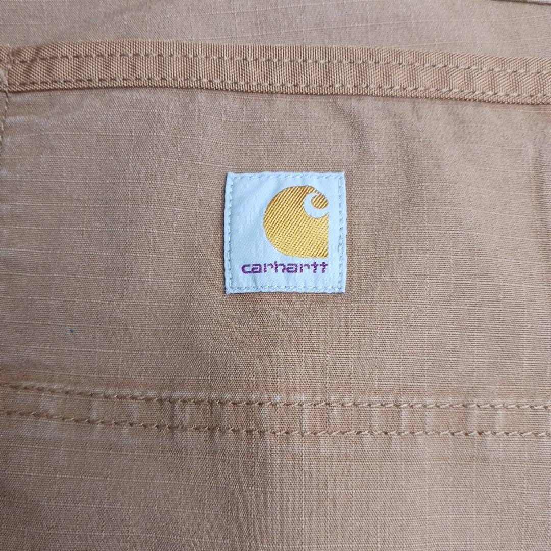Carhartt Utility Carpenter Shorts Side Button Pocket Loop Men US 42 Orange-Brown