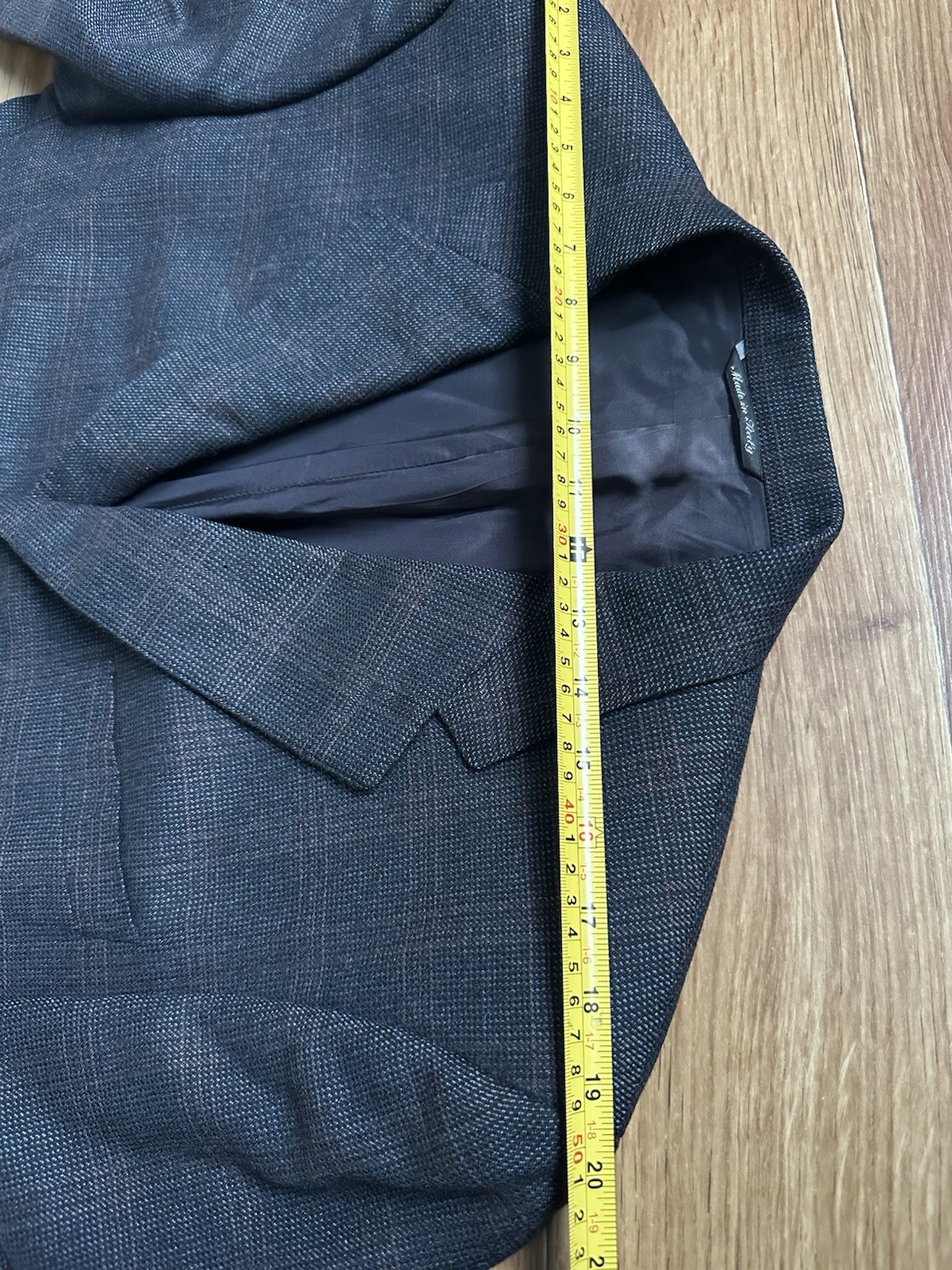 CANALI Italy Pure Virgin Wool Blazer 54 44 R Navy Charcoal Micro Check Bemberg
