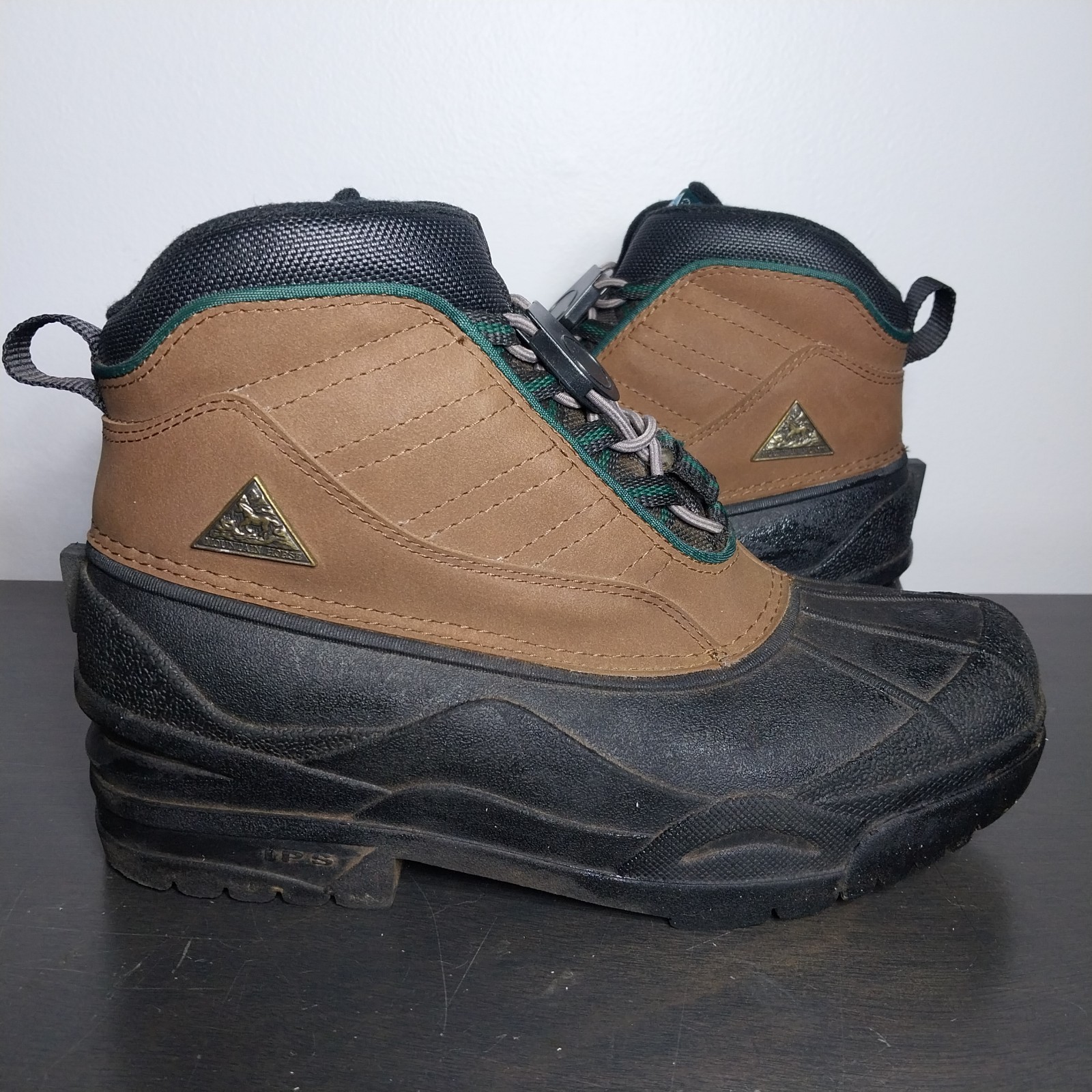 Mountain Horse Duck Boots IPS Zipper Brown Leather Rubber Women’s 8 Men’s 6