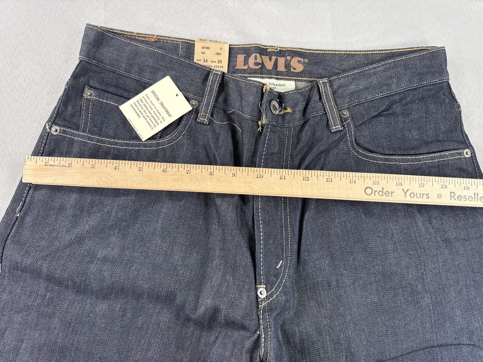 Levi’s 569 Straight Leg Dark Wash Denim Jeans W34 L30 100% Cotton New Tags Mid