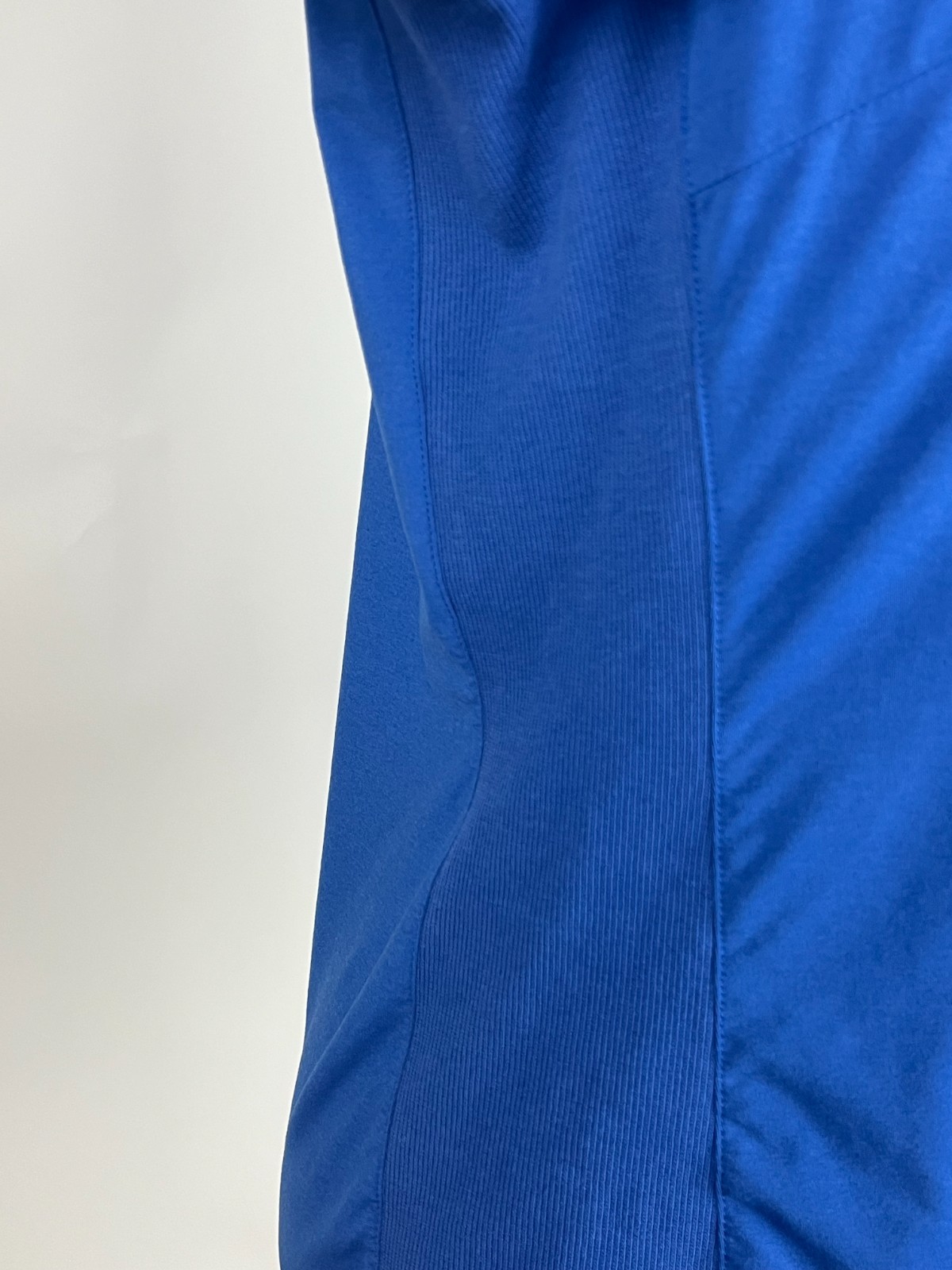 J.MCLAUGHLIN 3/4sl Knit Button Front Polo Shirt w/Ribbed Sides – M, Blue