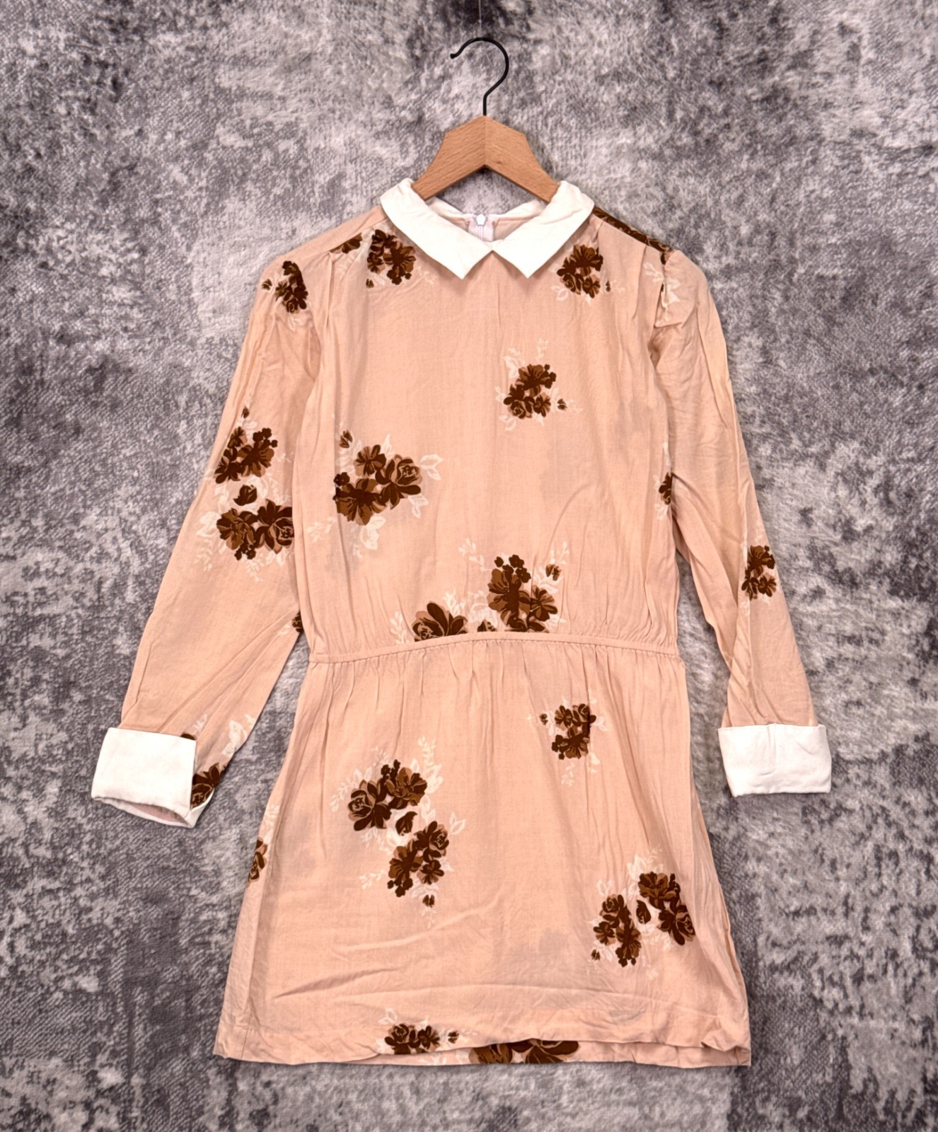 Christy Dawn Leah Dress Medium Womens Soft Pink Floral Collared Mini