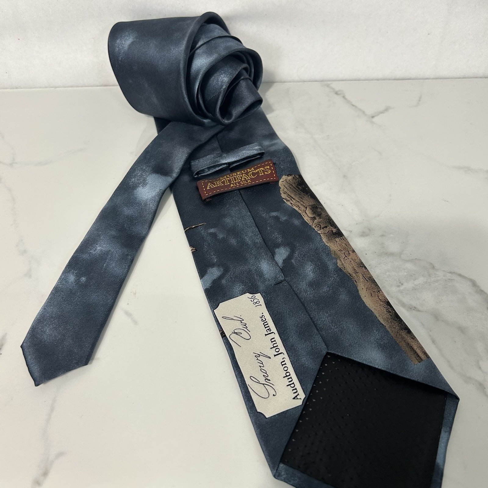 Museum Artifacts Tie 100% Silk Snowy Owl 1856 Audubon John James Novelty Neck