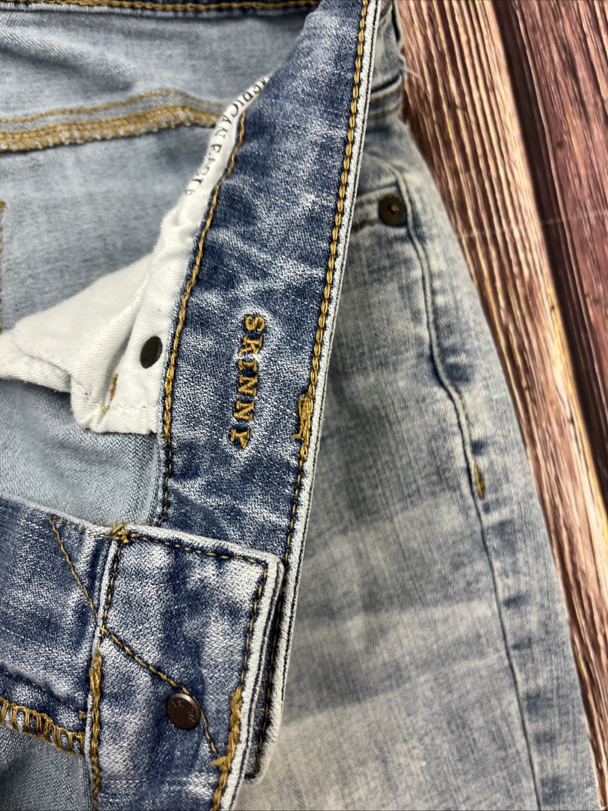 American Eagle Skinny Jeans Light Wash Extreme Flex Mens 34×32 (Actual 34×30)