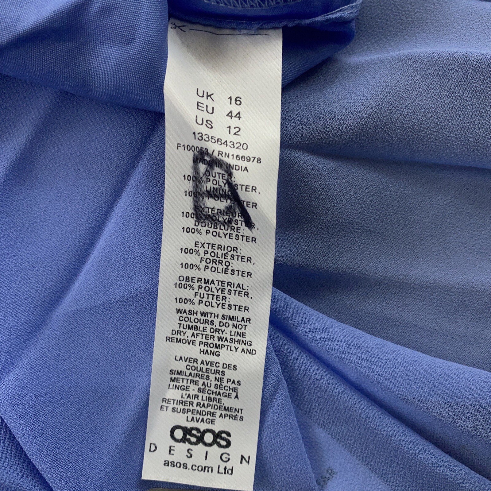 ASOS Design Womens Size 12 Light Blue Pleated Strappy Open Back Midi Dress NWT