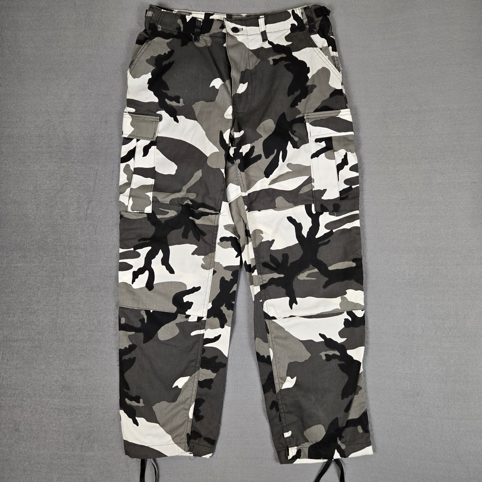 Rothco Urban BDU Cargo Pants Mens Medium Black White City Snow Camo Tactical
