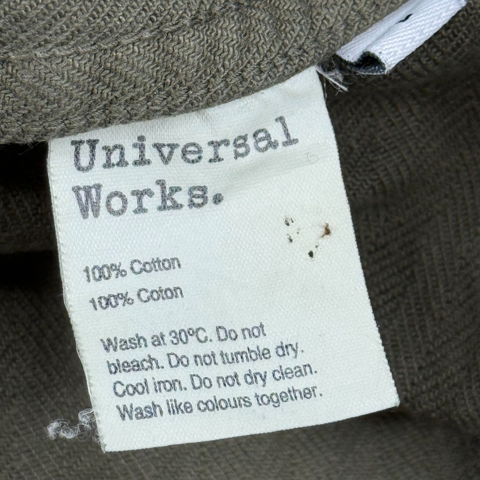 Universal Works Mens Green Utility Pockets Workwear Button Up Shirt Size L