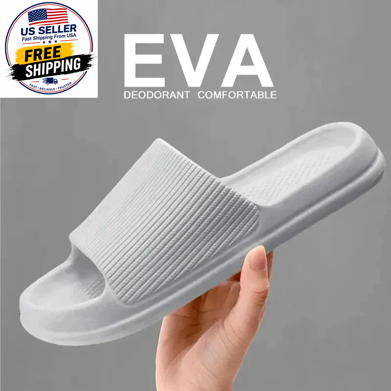 Non-Slip EVA Soft Sole Massage Shower Shoes for Women Men Couples Waterproof Hom