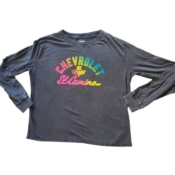 General Motors official Sz Medium long sleeve T-shirt Sun Faded Neon Y2K Chevrol