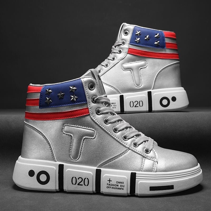 New Women Mens Donald T Gold Shoes Maga Never Surrender High Tops Sneakers Boots