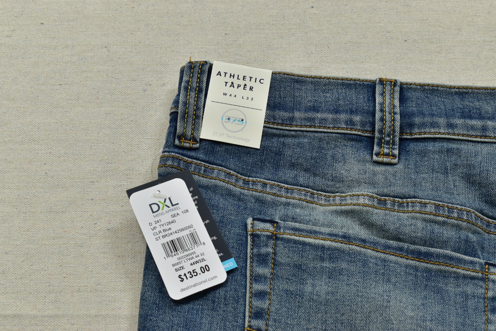 NEW Lucky Brand 411 Athletic Taper Men’s Hana 37.5 44×32 Stretch Blue Denim Jean