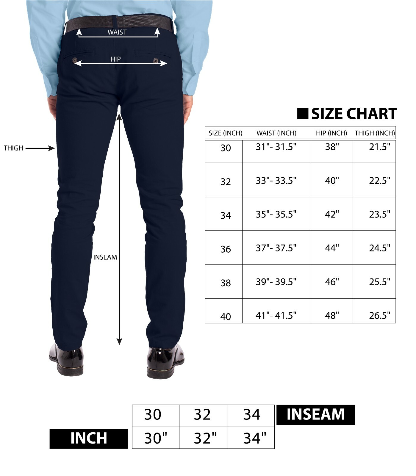 Men’s Stretch Formal Pants Slim-Fit Casual Pants –